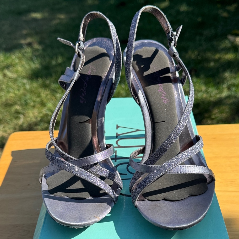 Cathy Jean Glittery Silver Heels